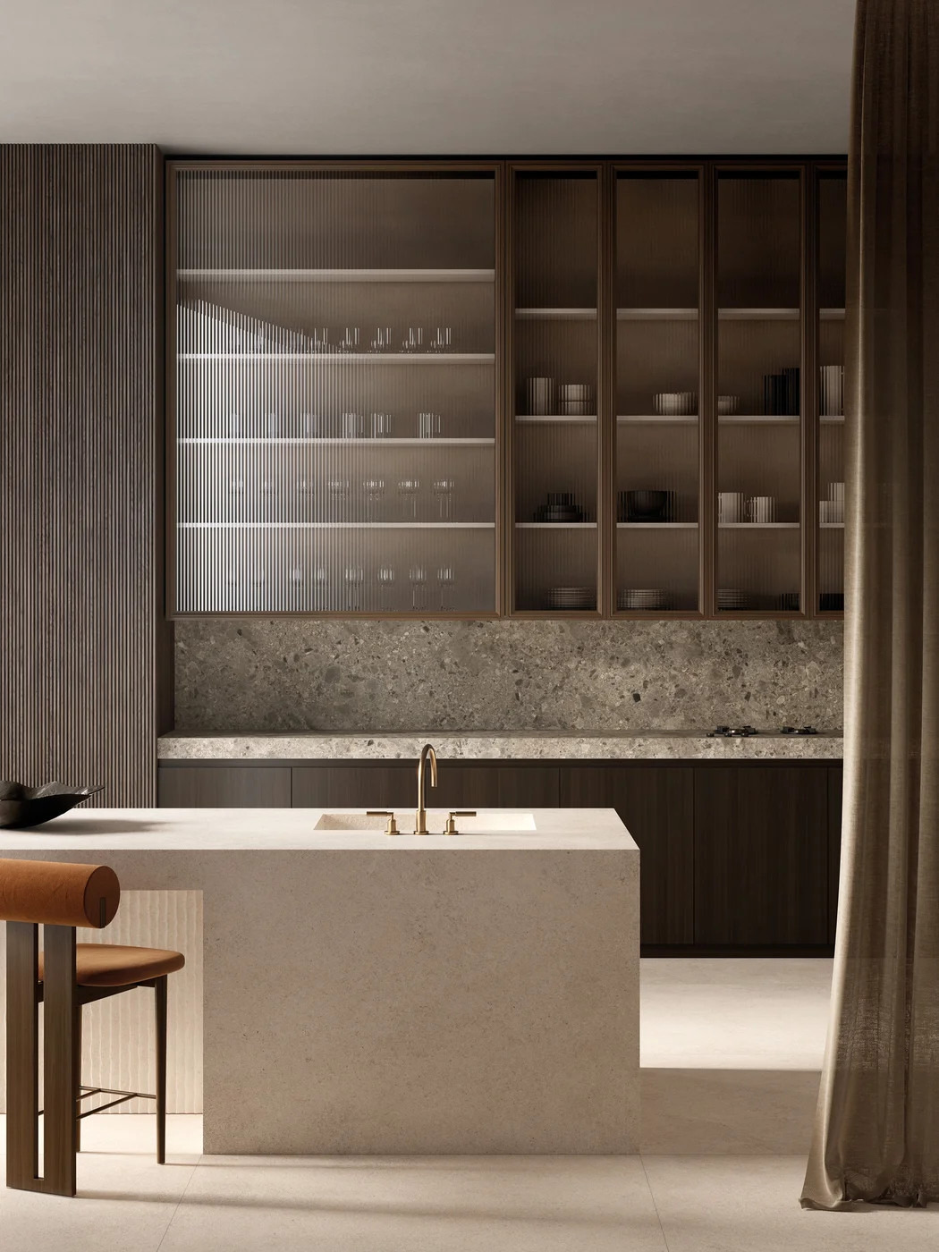 Sapienstone Crema Neve strutt. 160x320 cm 12mm